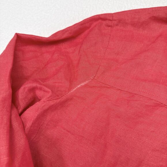 Maeve Anthropologie Top Size Medium Pink Linen Blend Button Front Shirt Casual - Picture 4 of 10